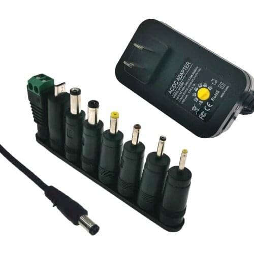 30W Universal Power Adapter 3V 4.5V 5V 6V 7.5V 9V 12V AC DC Charger power Converter + 5V 2.1A USB Port With 8Pcs jack