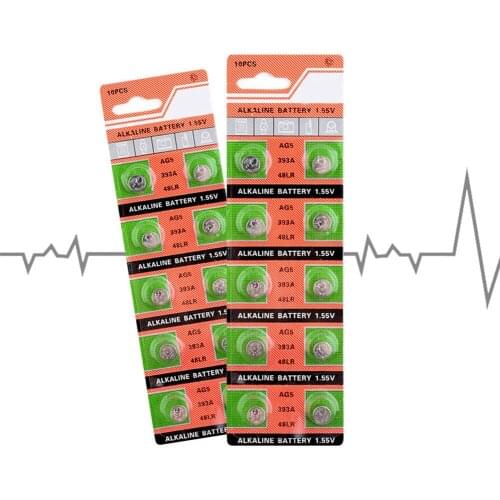 40pcs/pack Wholesale AG5 1.5v LR754 393 Button Batteries SR754 193 Alkaline Battery for Watch Toys Remote