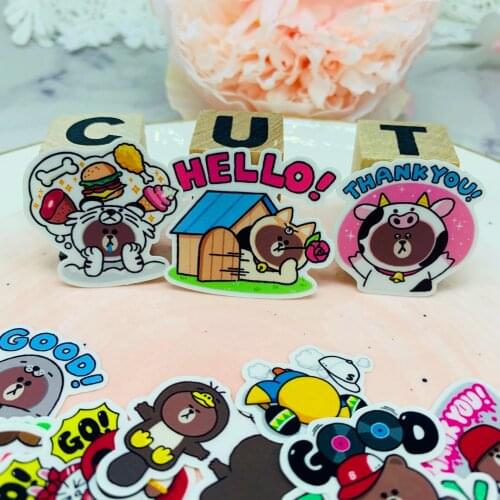 45 pcs Mixed Cartoon cute bear Waterproof laptap stickers for Home decor on laptop decal fridge skateboard doodle toy sticker