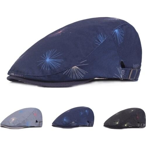 Printed Beret Dandelion Womens Hat Leisure Travel Sun Hat Korean Simple Forward Hat Mens Hat