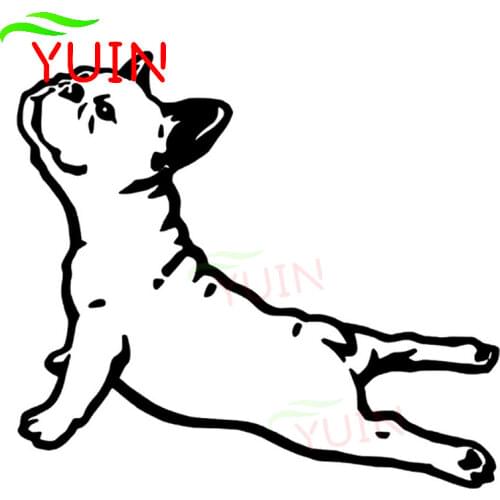 Bulldog French Animal Sticker Pet Dog Cartoon Fashion Decoration PVC Waterproof Sunscreen Decal Black/White/Red/Laser/Silver