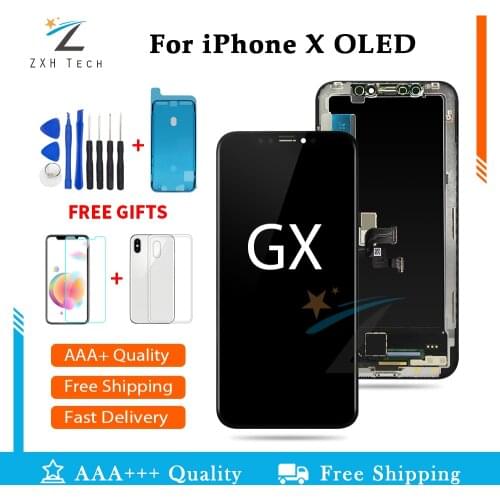 Fast Shipping OLED For iPhone X Display With 3D Touch Digitizer Assembly LCD Screen Replacement Display For GX OLED with Gifts