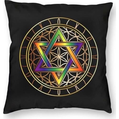 Flower Of Life Sacred Geometry Cushion Cover Double-sided Printing Throw Pillow Case for Car Fashion Pillowcase Home Decorative