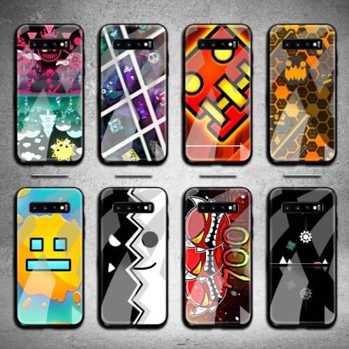 HOTCASHOP hot game Geometry Dash Phone Case Tempered Glass For Samsung S20 Plus S7 S8 S9 S10 Plus Note 8 9 10 Plus