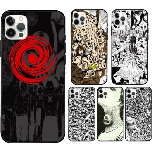 Junji Ito Tees Horror Fundas For iPhone 12 Pro Max Mini XR X XS Max SE 2020 6S 7 8 Plus 11 Pro Max Phone Case