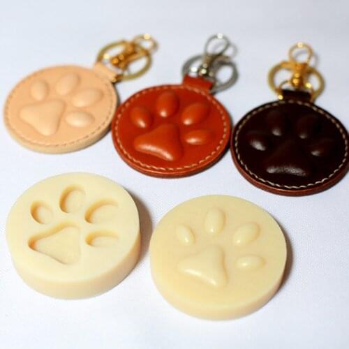 Designer leather craft dog cat paw key handing decoration modeling plastic mold with die cutting plastic mould set