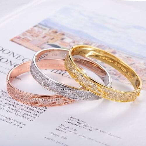 European and American new style full diamond gold-plated bracelet hollow full diamond gourd ladies bracelet hand accessories