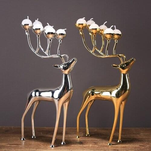 European style deer shape metal candle holder with 6-arms candelabra Wedding Decoration Candelabra Centerpiece Candlestick Decor