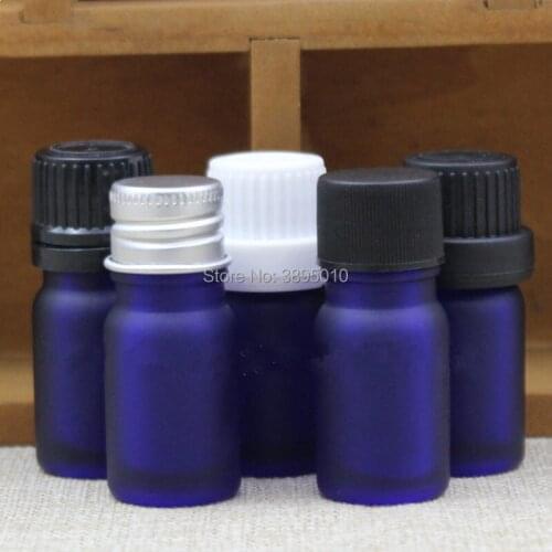5ml blue frosted Glass Bottle, sample Vials Essential Oil blue Bottle cosmetic bottle with cap F1033