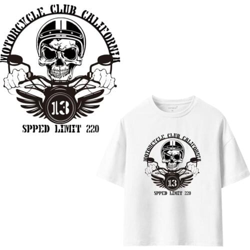 Motorcycle Eagle Skull Clothing Stickers Iron On Patches Diy Heat Transfers Patch For Clothes T-shirt Appliques Decoration