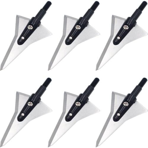 6pcs 125 Grain Blade Broadheads Archery Arrowheads Sharp Hunting Tips