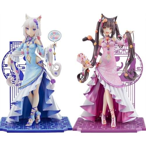 Pre-Sale Nekopara Chocolat Vanilla Cheongsam Anime Figure Collectible Model Toys Desktop Ornaments Cartoon Figure Model