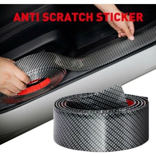 Scuff Cover Edge Guard Strip Door Plate Rubber Sticker Anti Scratch Carbon Fiber