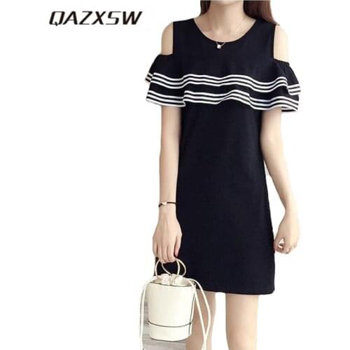 QAZXSW Summer Short Sleeve Dresses