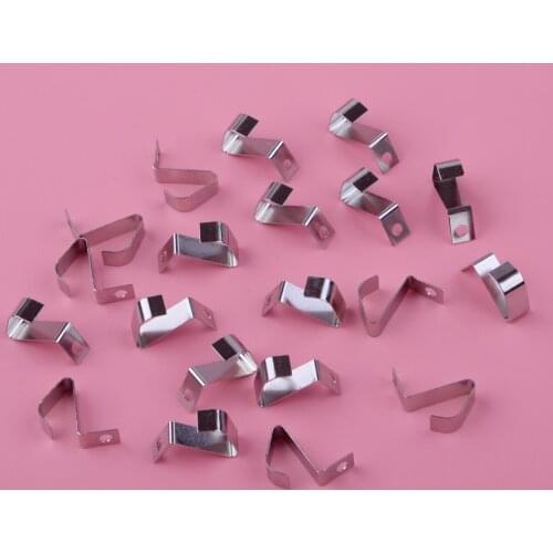 Silver 20pcs Tone Metal Positive Negative Conversion Spring Contact Plate for AAA Battery