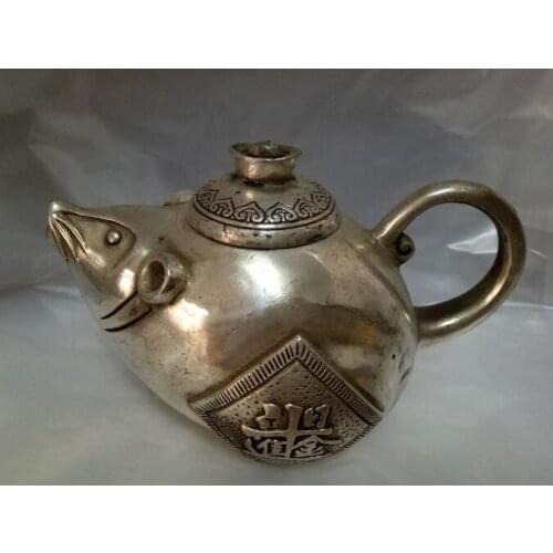 Silver copper kettle teapot decoration decorative gift collections in lucky pot