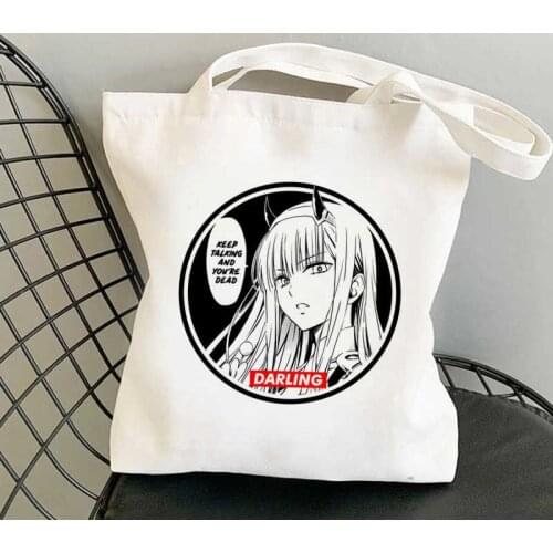 Darling in the Franxx Assassination Classroom shopping bag bolsa jute bag bolso tote eco grocery bag fabric reusable sac toile