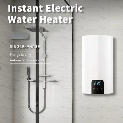 220V Touch Control Thermostatic Hot Water Heater Bathroom 6kW-8kw Thermostat Instant Electric Water Heater Bath