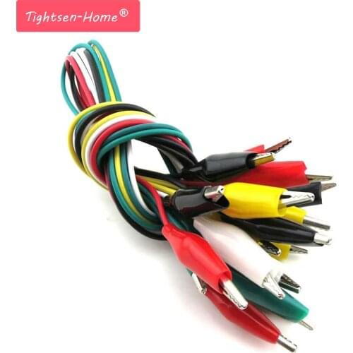 100 set Line length 50cm Crocodile clip number 35mm 28mm Double-ended Crocodile Clips Cable Alligator Clips Wire Testing Wire