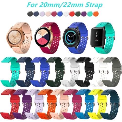 20mm/22mm watch strap for Samsung Galaxy watch 3 45mm/42mm/Active-2 Gear S3 Frontier silicon bracelet Huawei GT/2/2e strap 46 mm
