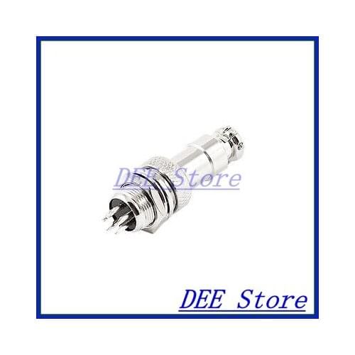 AC 200V 5A 1000V 12mm 5P 5 Pin Aviation Connector Plug Joint Silver Tone