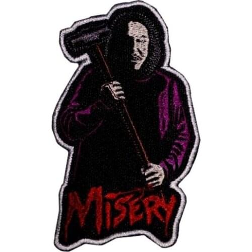 4.5'' Misery Embroidered iron on and sew on Patch Horror Movie Annie Wilkes Sledge Hammer Stephen King