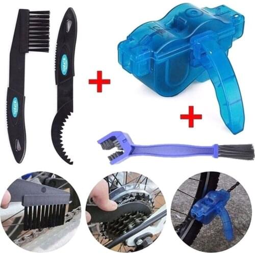 4PCS Bicycle Chain Cleaner Brush Set Multifunctional Mountain Bike Chain Brush Wash Tool Bike Cycling Cleaning Kit