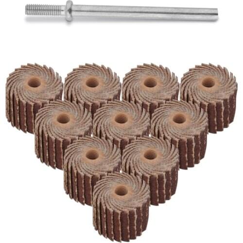 10pcs Abrasive Flap Wheel Sander Mounted Flap Wheels 240 Grit Aluminum Oxide Sanding Flap Wheel Rust Removal Deburring Polishing