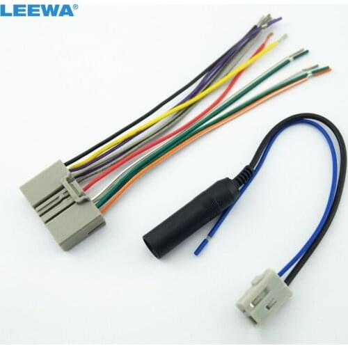 LEEWA 5set Car Audio CD Player Radio Stereo Wiring Harness Antenna Adapter Plug For Honda Civic/Fit/CR-V/Odyssey #CA3734