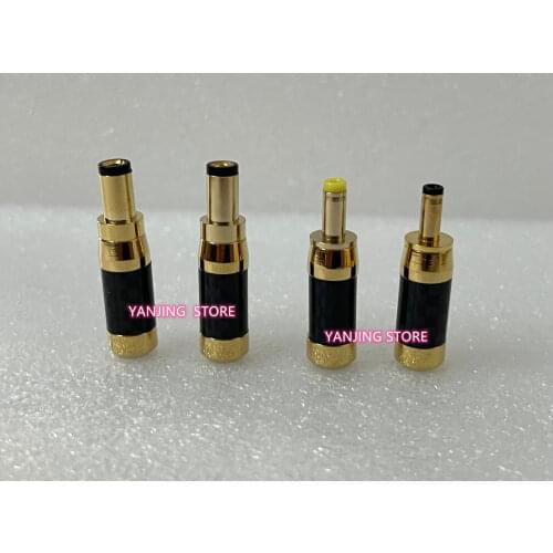 Free Shipping 1PCS Pure copper plated gold fiber carbon fiber DC plug 5.5*2.5mm 5.5*2.1mm for Linear Power Output Line DIY