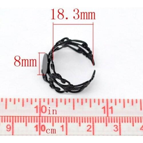 Free shipping!!!!!Mixed Adjustable Filigree Ring Settings 18.3mm