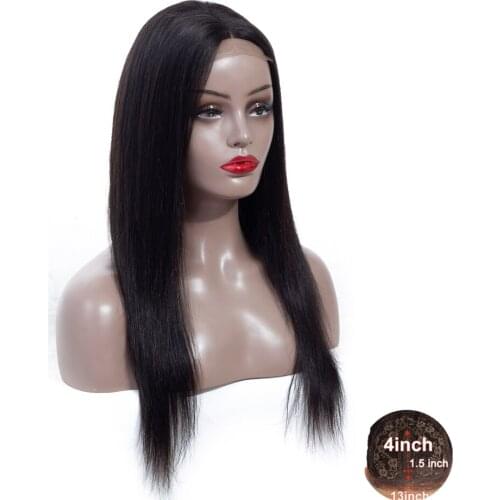 BLG Indian Straight Wigs Human Hair Lace Wigs Preplucked 150% Straight T Part Lace Wigs With Baby Hair