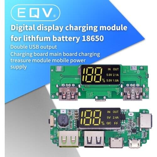 Dual USB 5V 2.4A Micro/Type-C LED USB Mobile Power Bank 18650 Charging Module Lithium Battery Charger Board Circuit Protection