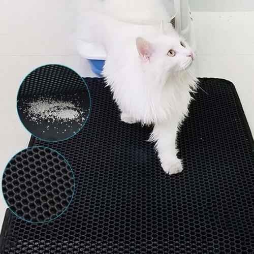 Double Layer Cat Litter Mat EVA Waterproof Clean Pad Bottom Slip Trapping Pet Litter Portable Mat For Cat Litter Pet Supplies
