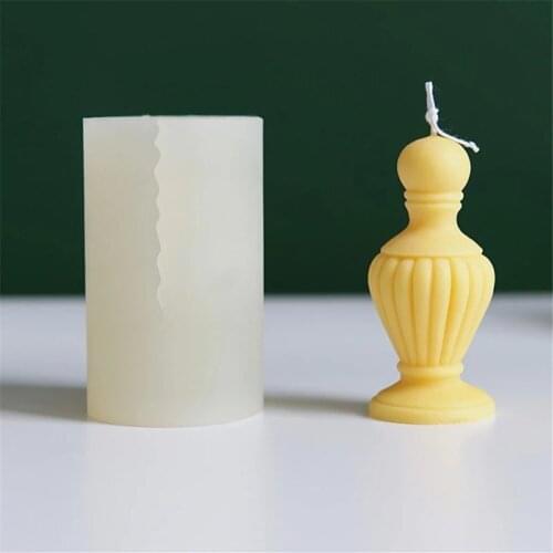1Pcs 3D New Europe Vase Shape Candle Mold Party Decor Candles Silica Molds Simple Aromatherapy Fragrant Mould Wax Making Tool