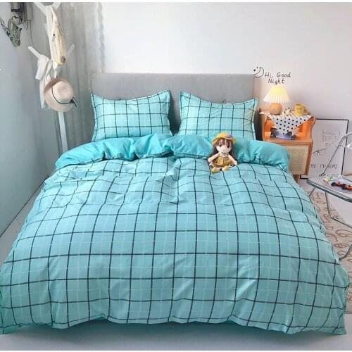 Japanese Bedding Sets,220x240 Duvet Cover Set With pillowcase,Blue plaid 175x220 Quilt Cover ,210x210 King Size Blanket set,2020
