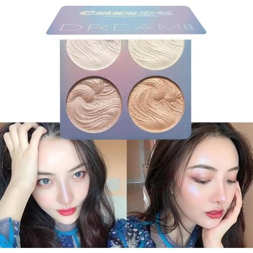 Shimmer Baking Powder Highlighter Palette Base Illuminator Waterproof Face Contour Bronzer Highlighter Makeup Long Lasting New