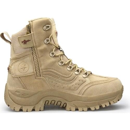 2021 New Winter Snow high quality military Flock Desert boots men tactical combat boots botas work Safety shoes Big Size 39-48