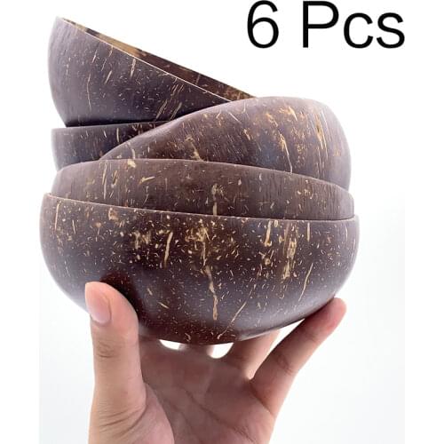 Natural Coconut Bowl Spoon set Creative Coconut Shell Fruit Salad Noodle Rice Bowl Wooden bowl Tableware restaurant kitchen