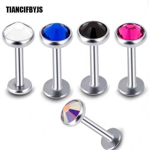TIANCI FBYJS Woman 16G Labret Stud Set Jewelry Stainless Monroe Lip Piercing Bar Body Jewelry Nose Cartilage Helix Ear Screw Bar