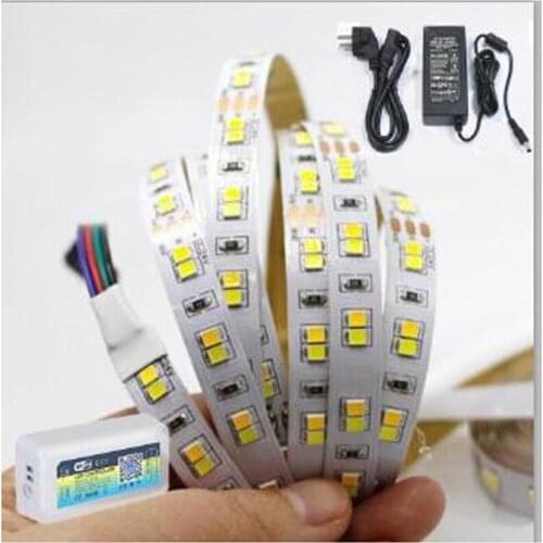 Ow color temperatureWiFi alexa Controller WW CW Color Temperature Adjustable24V 5M 10M Dual Color SMD2835 CCT LED Strip Light
