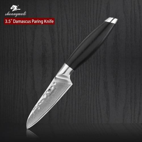 3.5 Inch Fruit Paring Knife VG10 Damascus Steel Utility Paring Knives Home Kitchen Cooking Chef Slicing Peeling Paring Knife