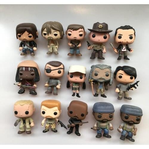 Original Used Walking Dead Tyreese, Rosita, Daryl, Michonne, Rick, Negan Vinyl Action Figure Collectible Model Toy