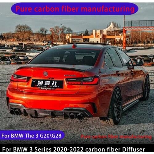 Suitable for BMW 3 Series diffuser, To BMW The 3 G20 G28 2020 2021 2022 carbon fiber Diffuser rear bumper body kit modification