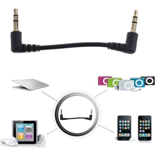 Durable PVC Metal Audio Cable Dual 90 Degree Right Angled 3.5mm Jack Male to Male Stereo AUX Cable for Car AUX Speaker
