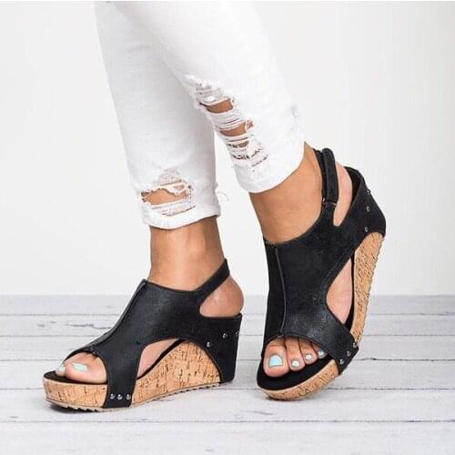Women Sandals Summer 2021 Platform Sandals Wedges Shoes For Women Heels Sandalias Mujer Shoes Leather Wedge Heels Female Sandals