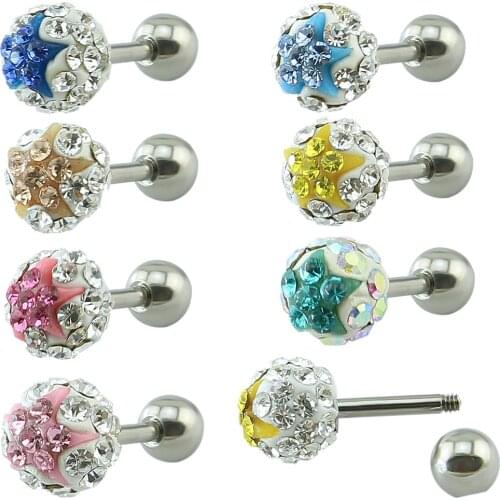 1 Pair Stud Earrings Crystal Ball Ear Studs Women Ear Piercing Earrings Stainless Steel Earrings Body Jewelry Pendientes Hombre