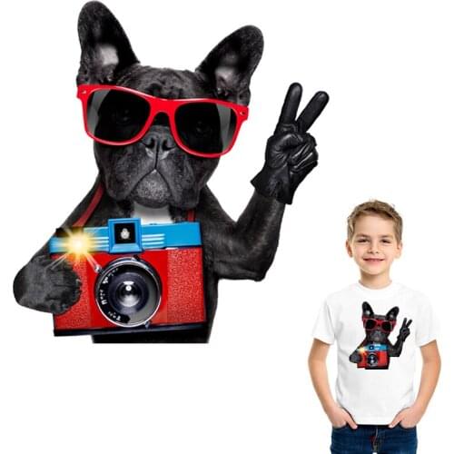 Photographed Dog Patch Diy Garment Heat Print On T-Shirt Dresses Sweater Washable Parches Patch Iron On Colors Dog