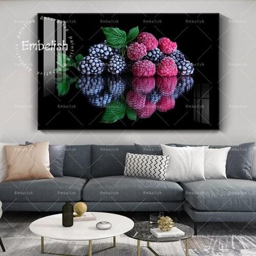 Embelish Frozen Blackberry Berries Pictures For Kitchen Home Decor Fruits Wall Posters Living Room HD Spray Canvas Paintings