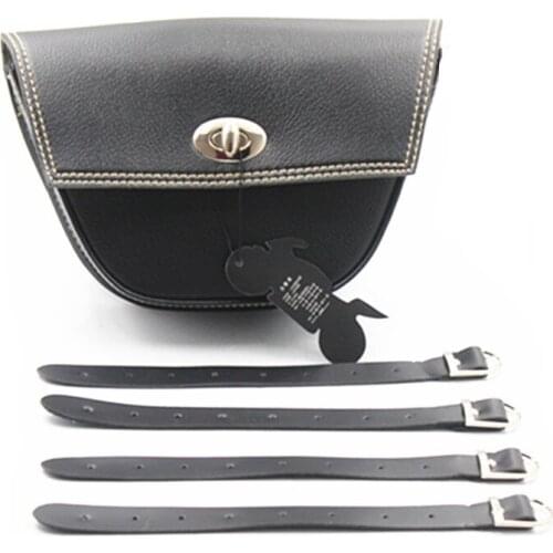 Universal PU Leather Bag Motorcycle Saddlebags Storage Tool Pouch Scooter Custom Chopper Bobber Cruiser Atv